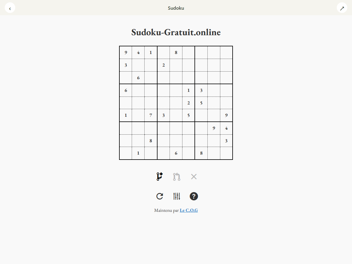 Sudoku browser game