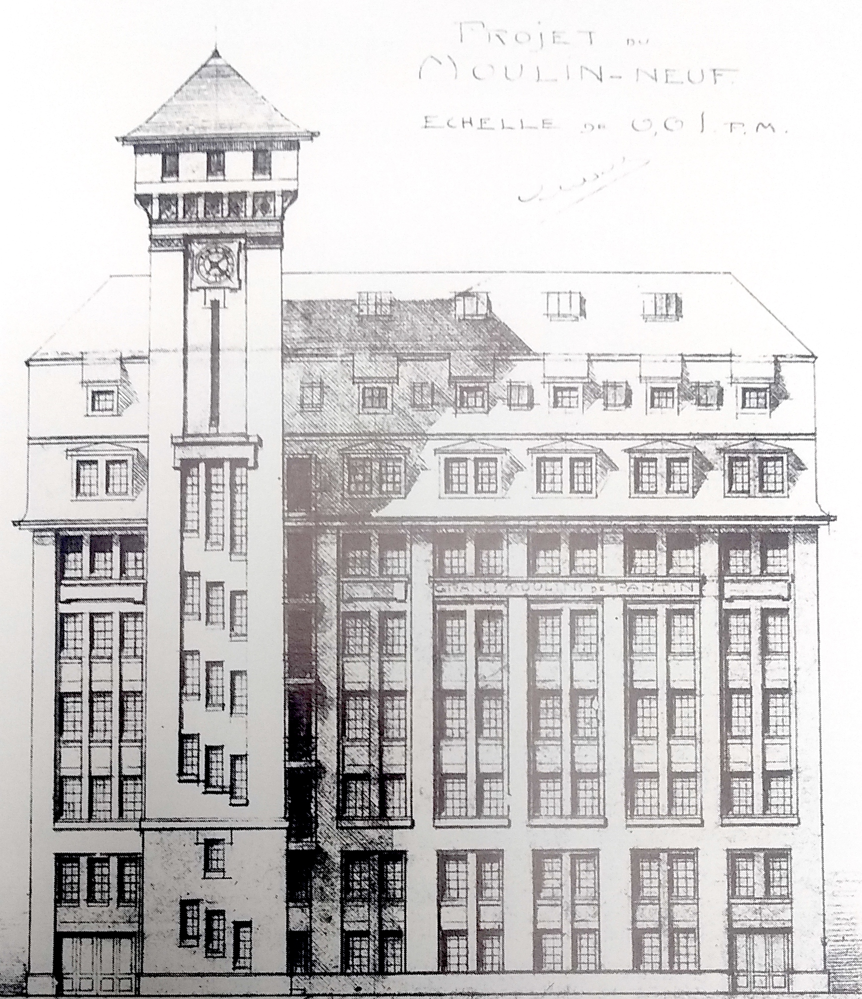 Projet du Moulin Neuf par Haug, 1923