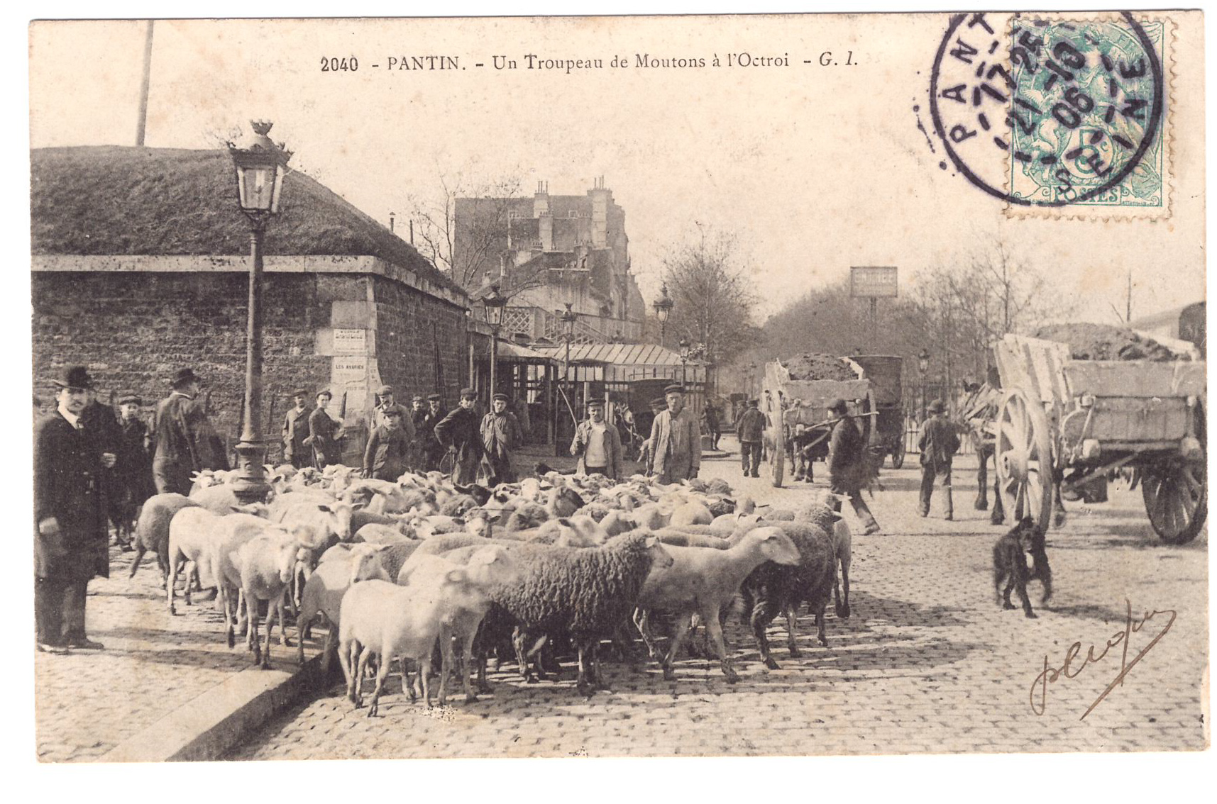 La barrière de l'octroi à Pantin, 1906